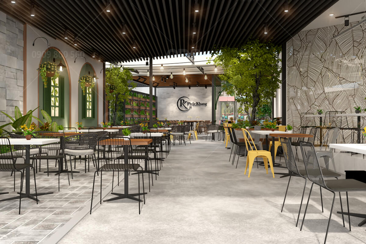 Thiết kế quán cafe Phúc Khang GARDEN - QDC Design & Build