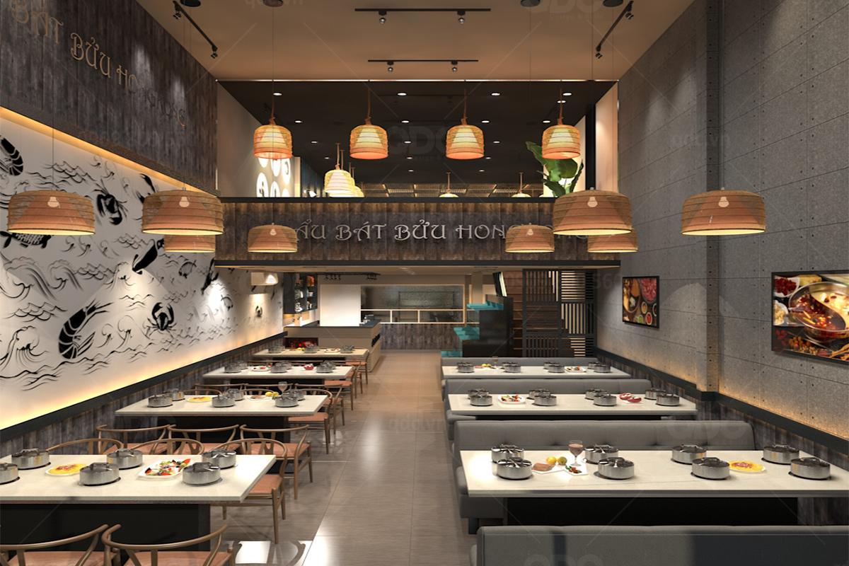 Thiết kế nhà hàng Hoa Lẩu Bát Bửu HongKong | QDC Design & Build