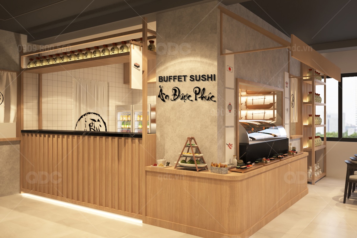 Thiết kế thi công nhà hàng Nhật Buffet Sushi | QDC Design & Build