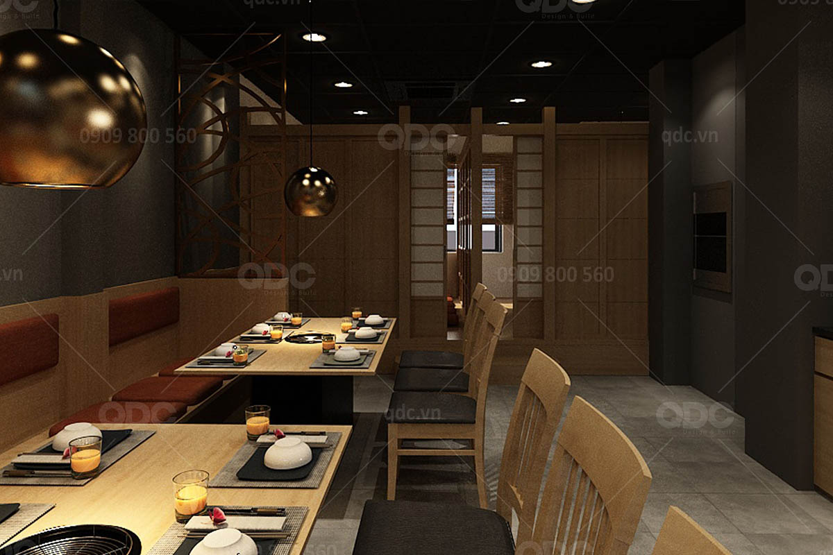 Thiết kế nhà hàng Nhật Bản Marukin