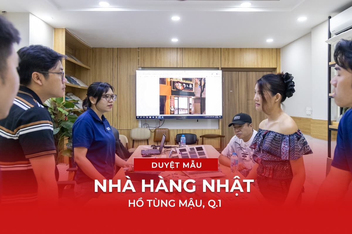 Duyệt mẫu vật liệu nhà hàng Nhật MitsuFuji