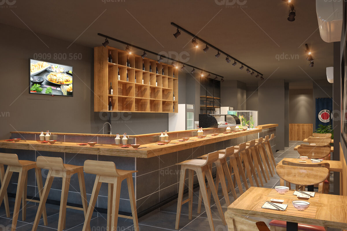 Thiết kế thi công nhà hàng Sushi Masa | QDC Design & Build