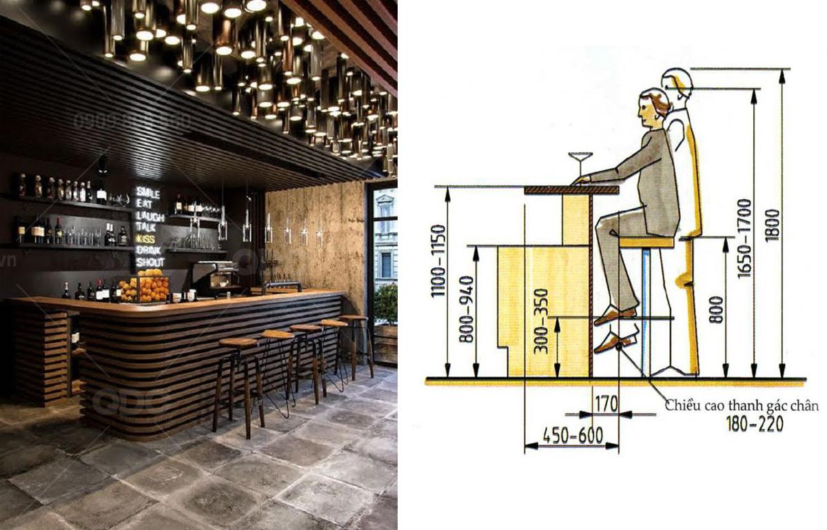 Tiêu chuẩn kích thước thiết kế quầy bar nhà hàng | Nhật Khang ceramics