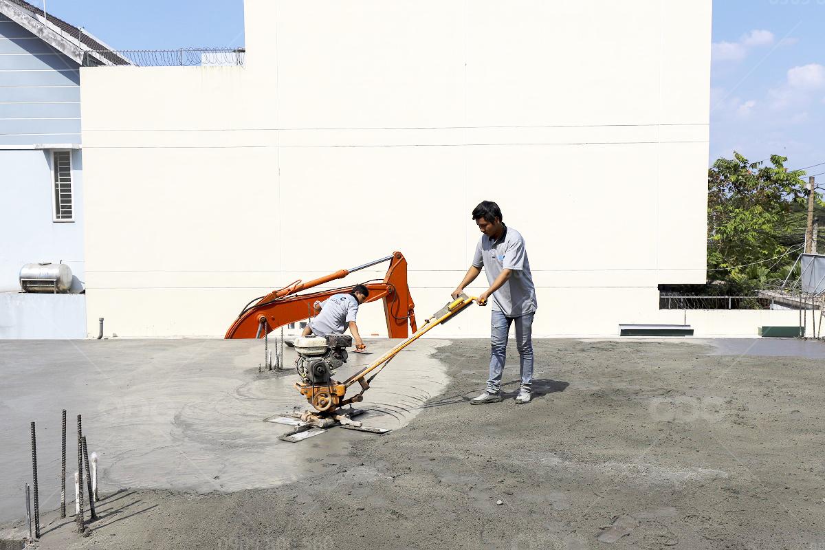 Thi công nhà hàng bằng phương pháp xoa sàn bê tông
