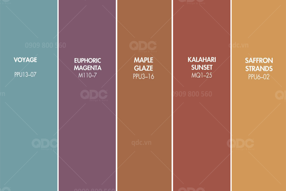 Xu hướng màu sắc trong thiết kế nhà hàng 2021