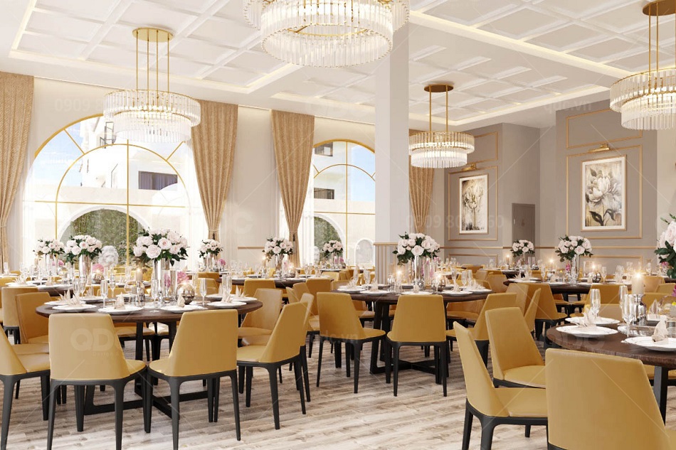 Mẫu thiết kế nhà hàng tiệc cưới đẹp sang trọng năm 2020
